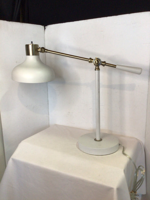 Adjustable White Metal Lamp