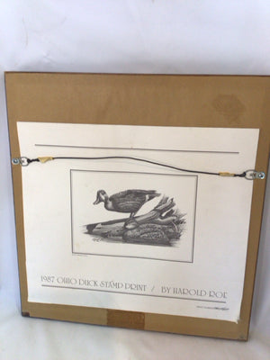 Signed Print Brown/Yellow Duck Framed Art