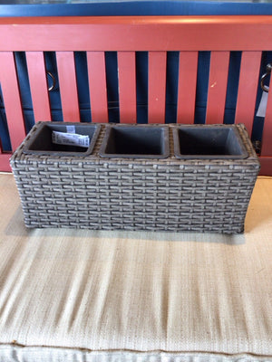 Outdoor/Outside Brown Resin Divided Planter