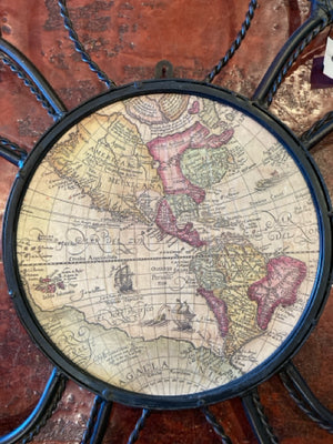 Metal Map Black/Multi Wall Decoration Art