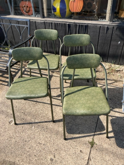 Cosco Set of 4 Metal 50's Green Chair Set