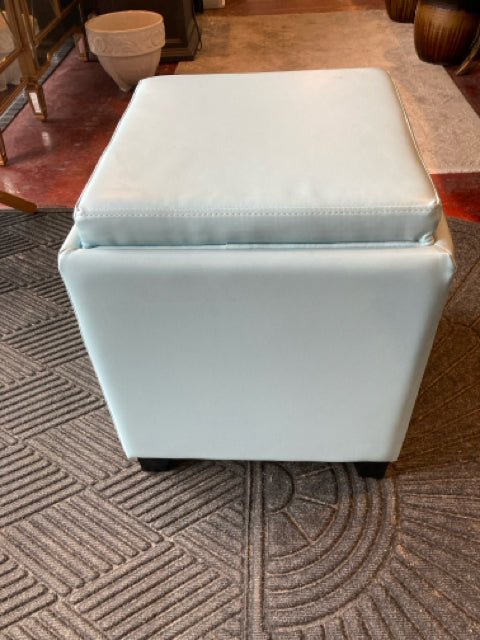 Storage Vinyl Aqua Ottoman