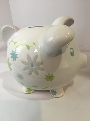 White Ceramic Pig Bank