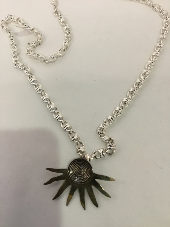 Silver Sun Necklace