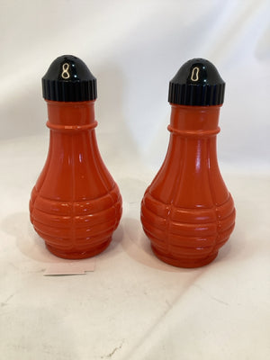 Anchor Hocking Vintage Orange Glass Salt & Pepper