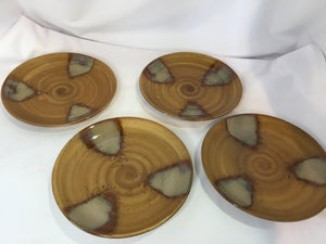 Sango Set of 4 Tan/Brown Stoneware Salad Dish Set