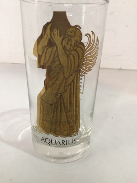Mid-Century Clear/Gold Glass Glasses