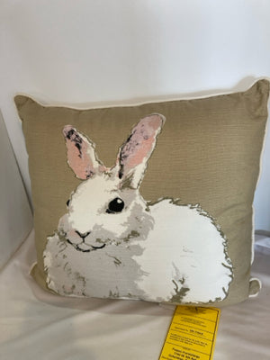 Easter White/Pink Cotton Bunny Pillow