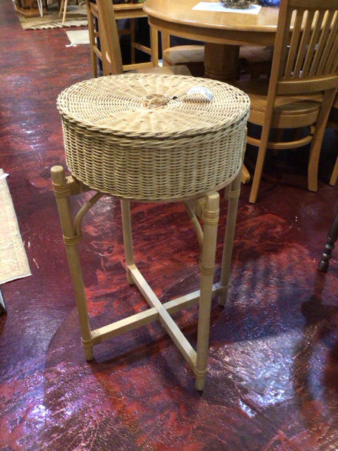 IKEA On Stand Natural Wicker Lidded Tray