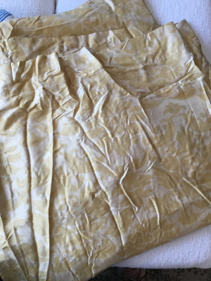 Pottery Barn Pair Yellow Silk Draperies/Curtains