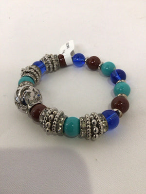 Blue/Multi Beaded Semi Precious Bracelet