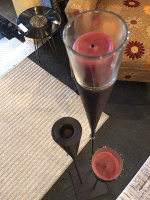 Floor Bronze Metal 3 Arm Candle Holder