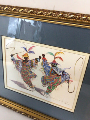Ethnic Multi-Color Dancers Sign Framed Art