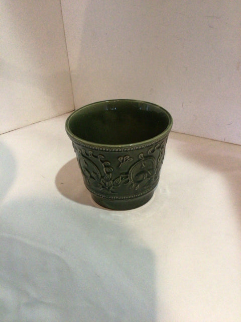 Green Ceramic Planter