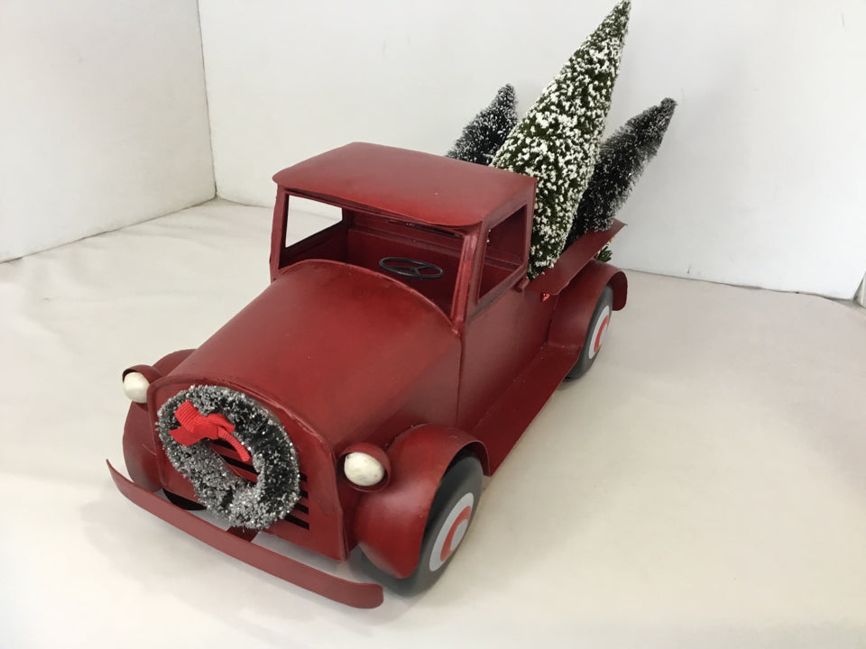 Threshold Red Metal Truck Tree Holiday Item