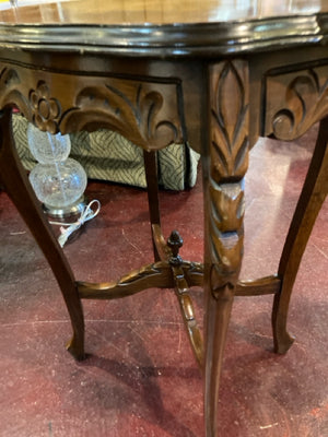 Vintage Wood Inlaid Brown Table