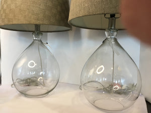 Clear/Brown Glass Lamp Set