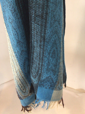 Silk Blue Stripe Scarf