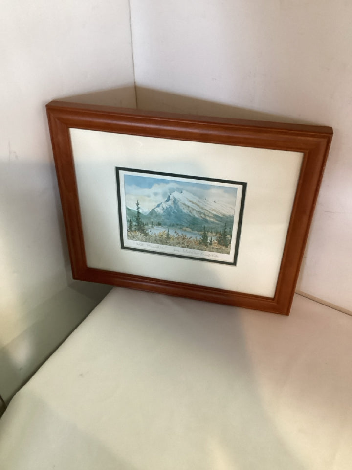 Signed Green/Gray Framed Art