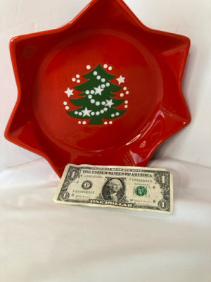 Waechtersbach Serving Red/Green Ceramic Star Christmas Tree Holiday Item