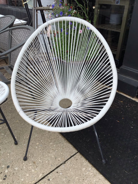 Indoor/outdoor Rubber Woven White Chair