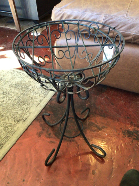 Vintage Black Metal Plant Stand