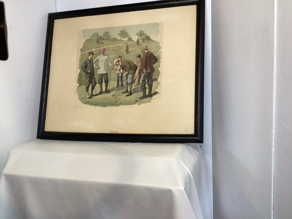 Vintage Cream Golf Framed Art