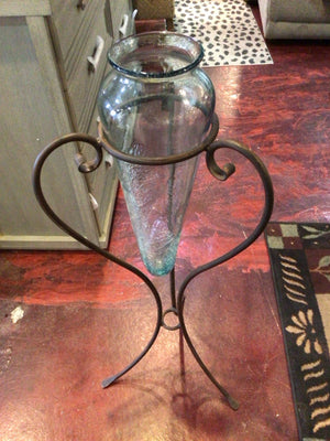 Clear/Bronze Glass/Metal Vase