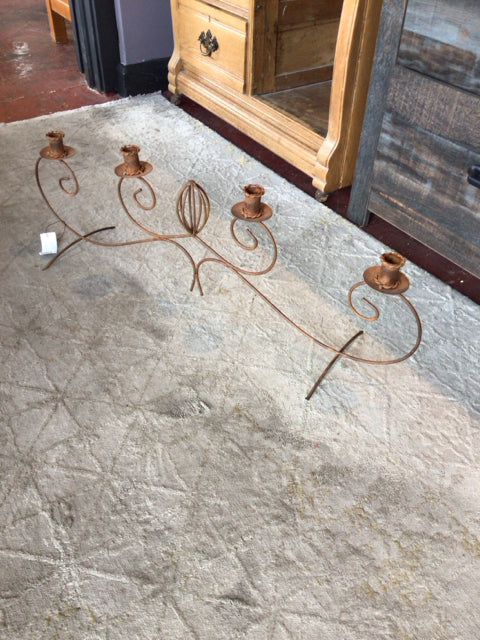 Rustic Rust Metal Swirl Candle Holder