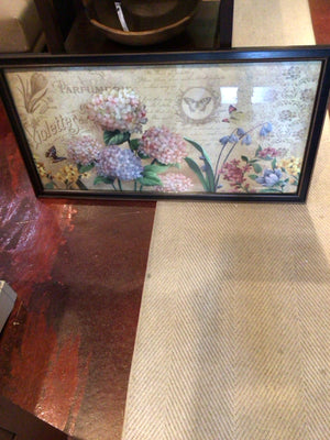Signed Yellow/Pink Flowers Framed Art