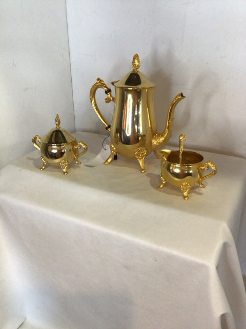Gold Plated Gold Set of 3 Tea Set