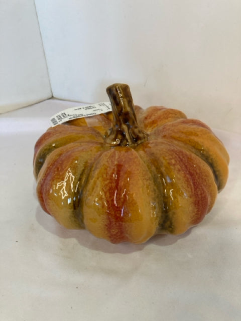 Orange Ceramic Pumpkin Figurine