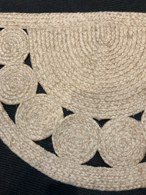 1/2 Round Tan Rug
