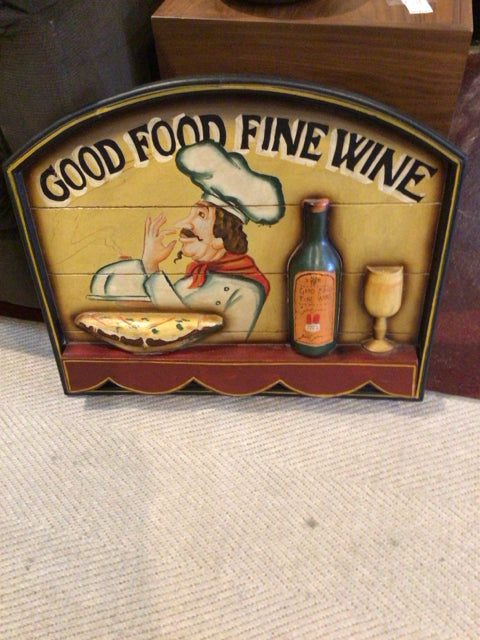 3 D Chef Cream/Black Wall Decoration Art