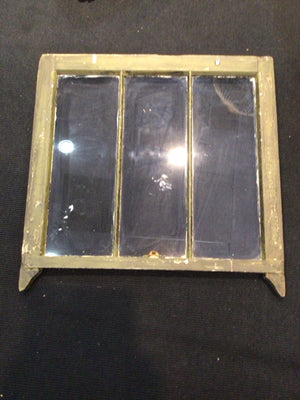 Vintage Rustic Green/White Wood 3 Panel Window