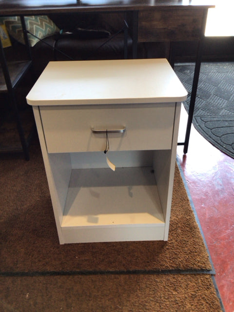 Drawer Wood White Nightstand