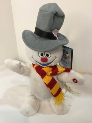 Battery Operated White/Gray Plush Snowman Holiday Item