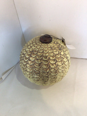 Pottery Barn Christmas Gold Ceramic Oversized Ornament Holiday Item