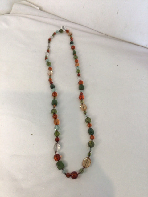 Green/Tan Beads Necklace