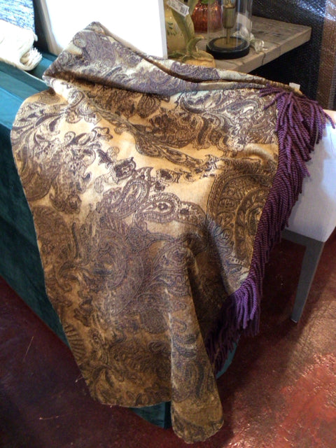 Gold/Purple Fringe Throw