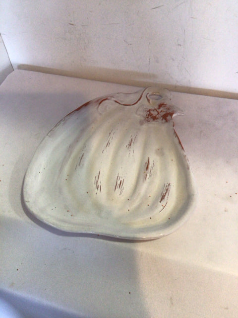 Cream Ceramic Pumpkin Plate