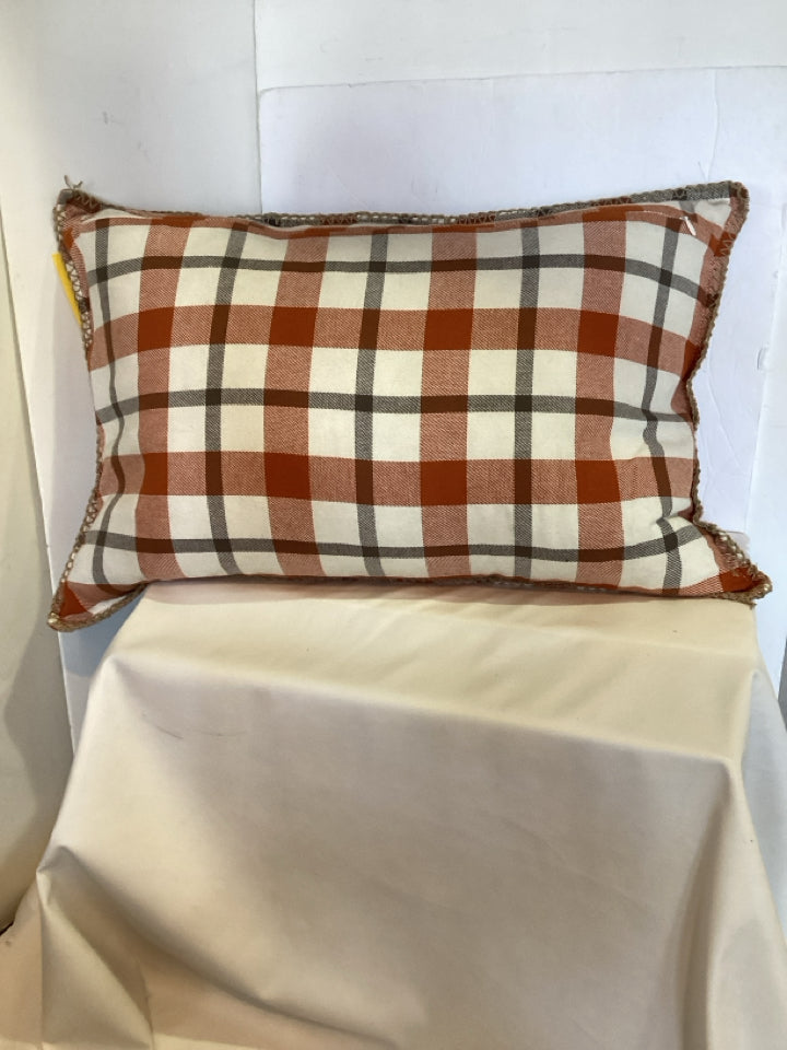 Lumbar Feather Pillow Plaid Holiday Item