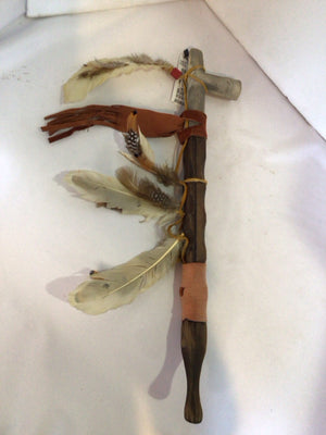 Native American Brown Wood Pipe