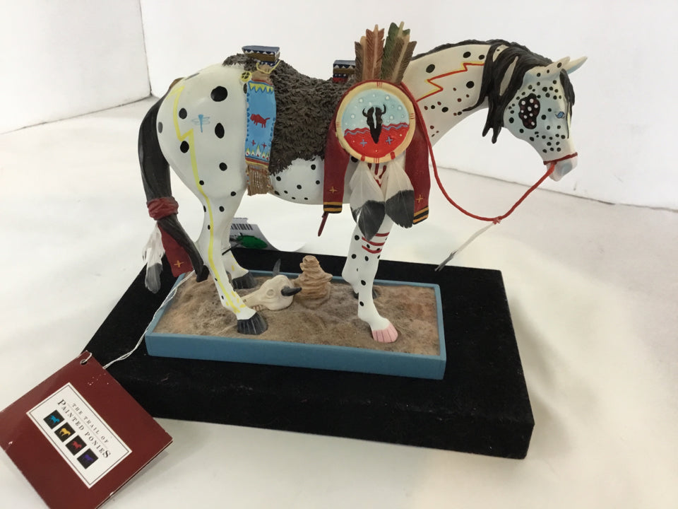 Multi-Color Horse w/Box Figurine