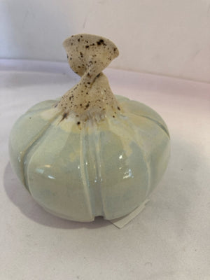 RenieRay Clay Blue Glass Pumpkin Figurine