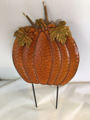 Halloween Orange Metal Sign Pumpkin Holiday Item