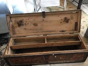 Vintage Trunk Brown/Black Wood Toolbox