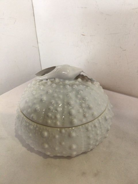 2 Piece White Ceramic Bird Dish