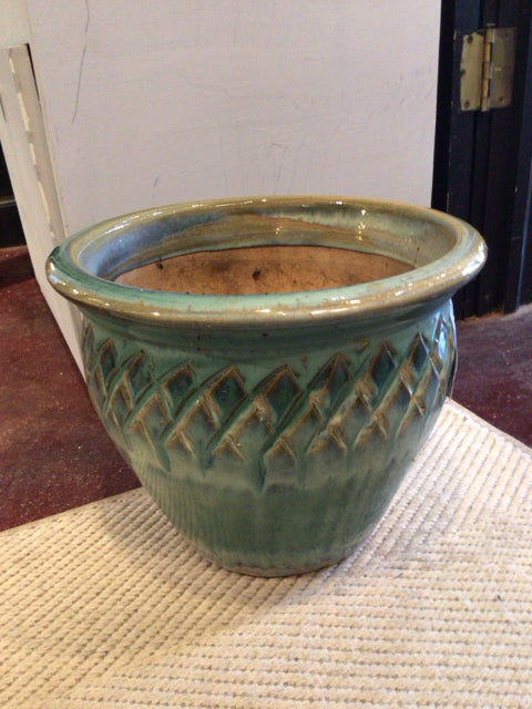 Green Ceramic Planter