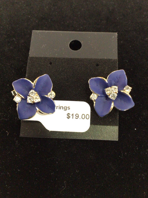 Blue Floral Earrings